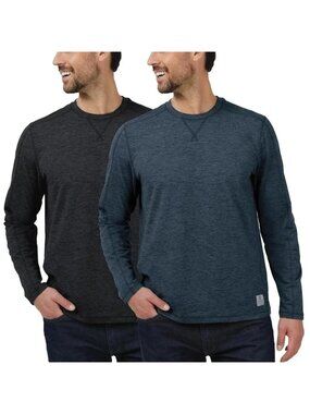 Rugged Elements Men's L 2 Pack Sueded Long Sleeve Sweatshirts Black & Blue H2037
